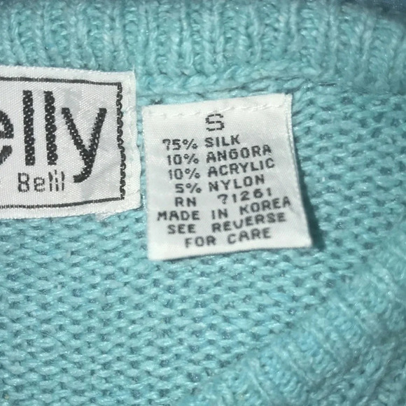 CLOVELLY By Zachary Belil  silk angora blend knit sweater short sleeves size S - Picture 5 of 7